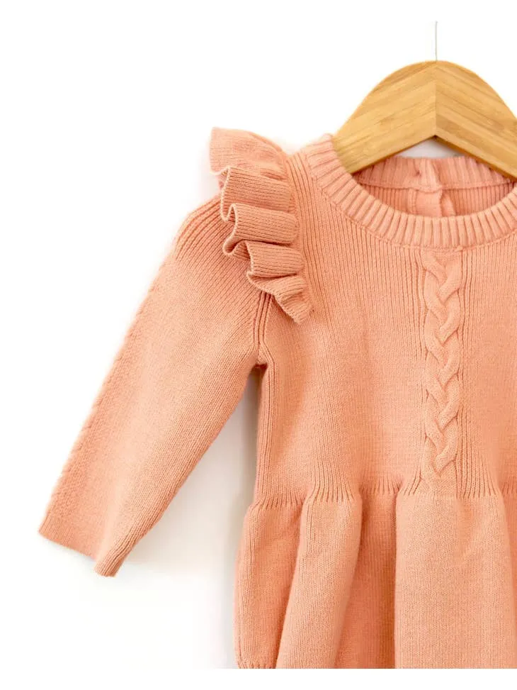 Scarlett Knit Bubble Romper - Peach