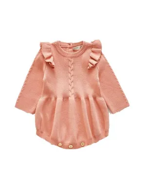 Scarlett Knit Bubble Romper - Peach