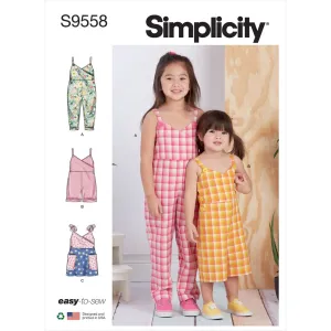 Simplicity Sewing Pattern S9558 Toddlers' and Children's Jumpsuit, Romper and Jumper