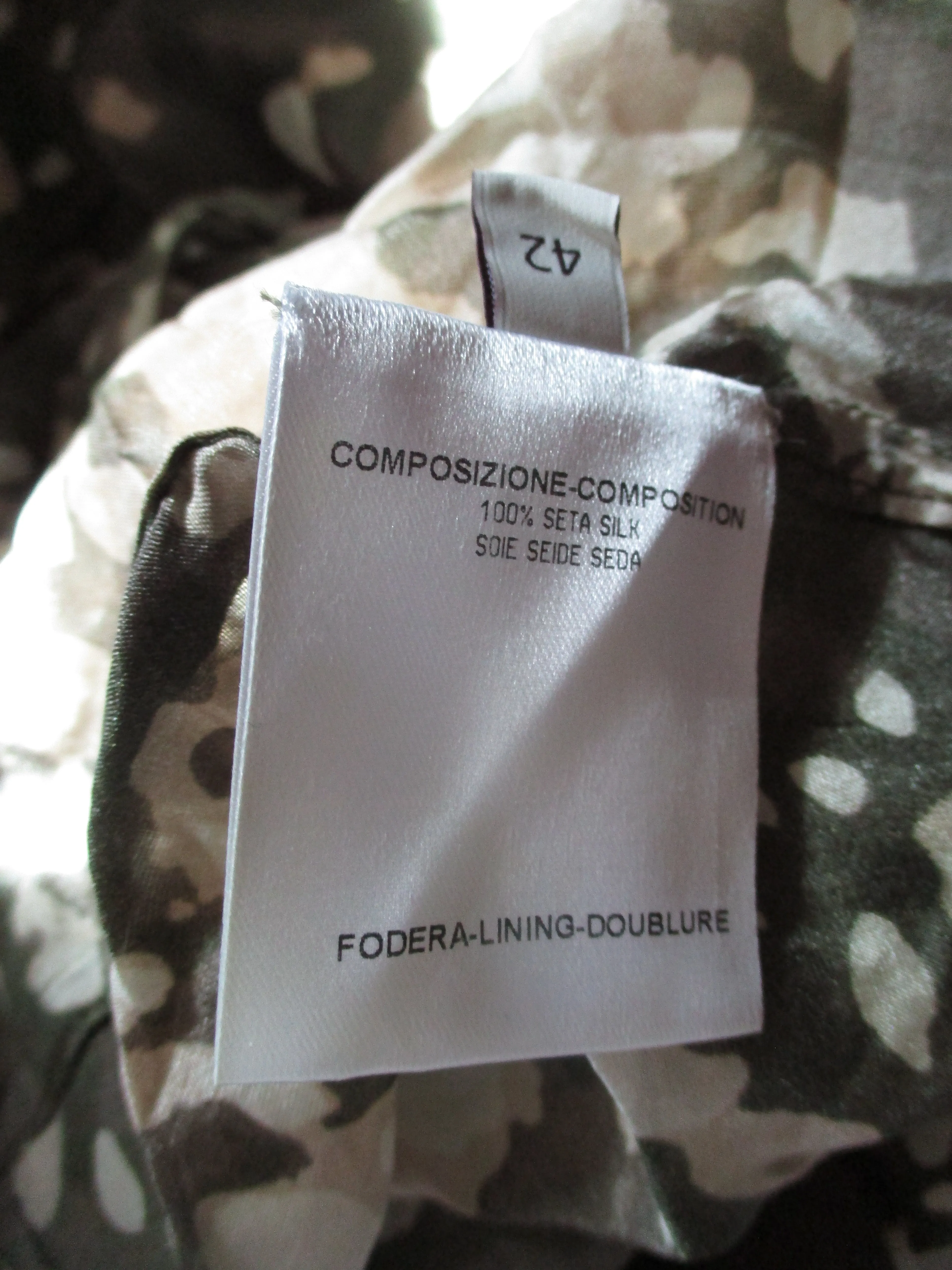 STELLA McCARTNEY Belted SILK PANTSUIT Bodysuit 42 Boho Camo Button