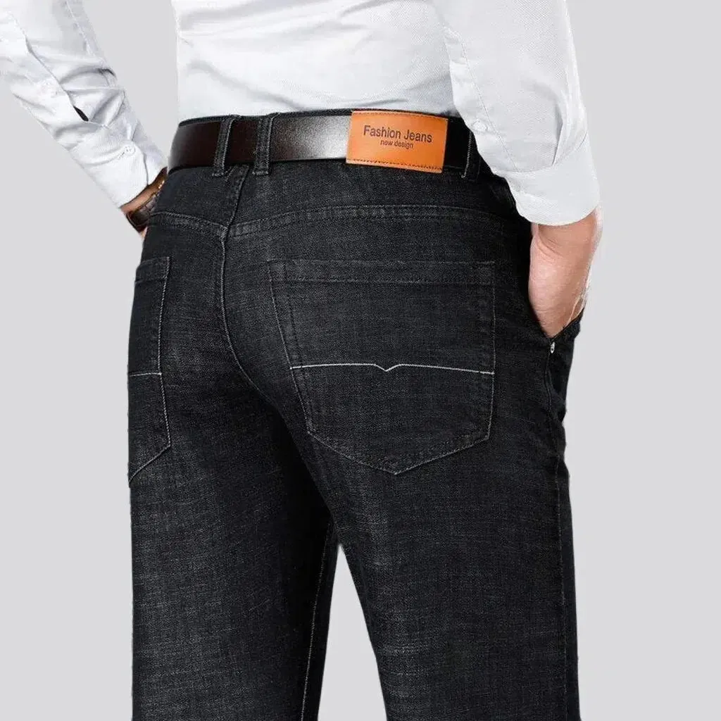 Straight men's thick jeans