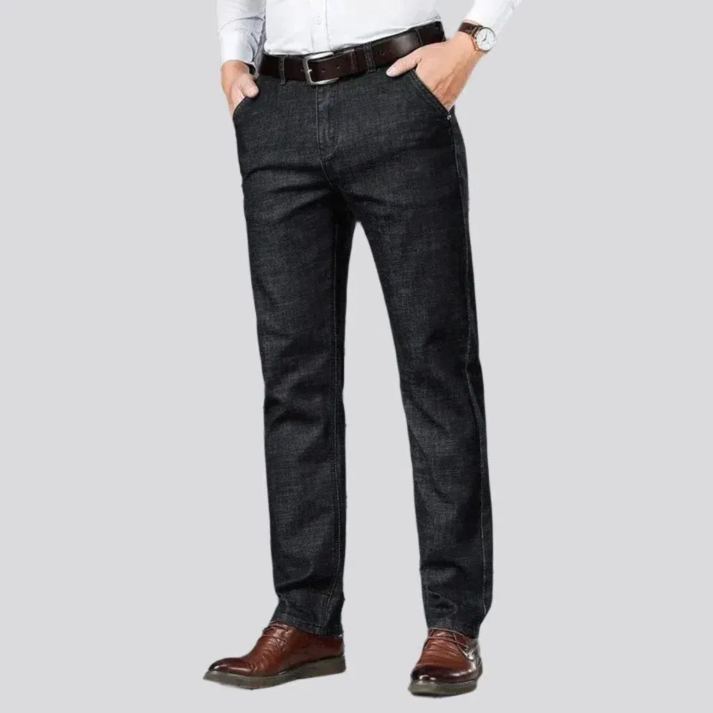 Straight men's thick jeans