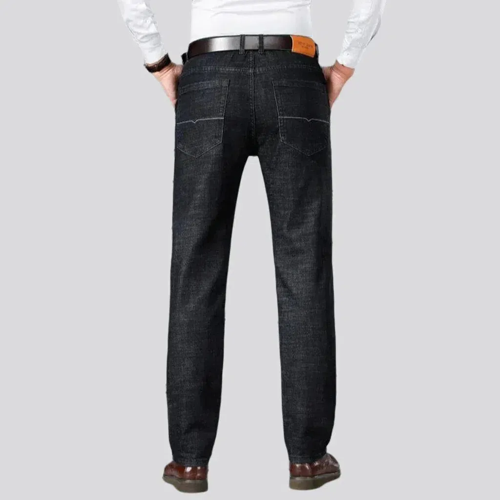 Straight men's thick jeans