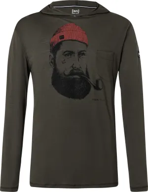 super.natural Men&#x27;s Sailor Hoodie Light Black Ink/Jet Black/High Risk Red | Buy super.natural Men&#x27;s Sailor Hoodie Light Black Ink/Jet Black/High Risk Red here | Outnorth