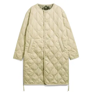 Taion Womens Military Crew Neck Down Coat Cream