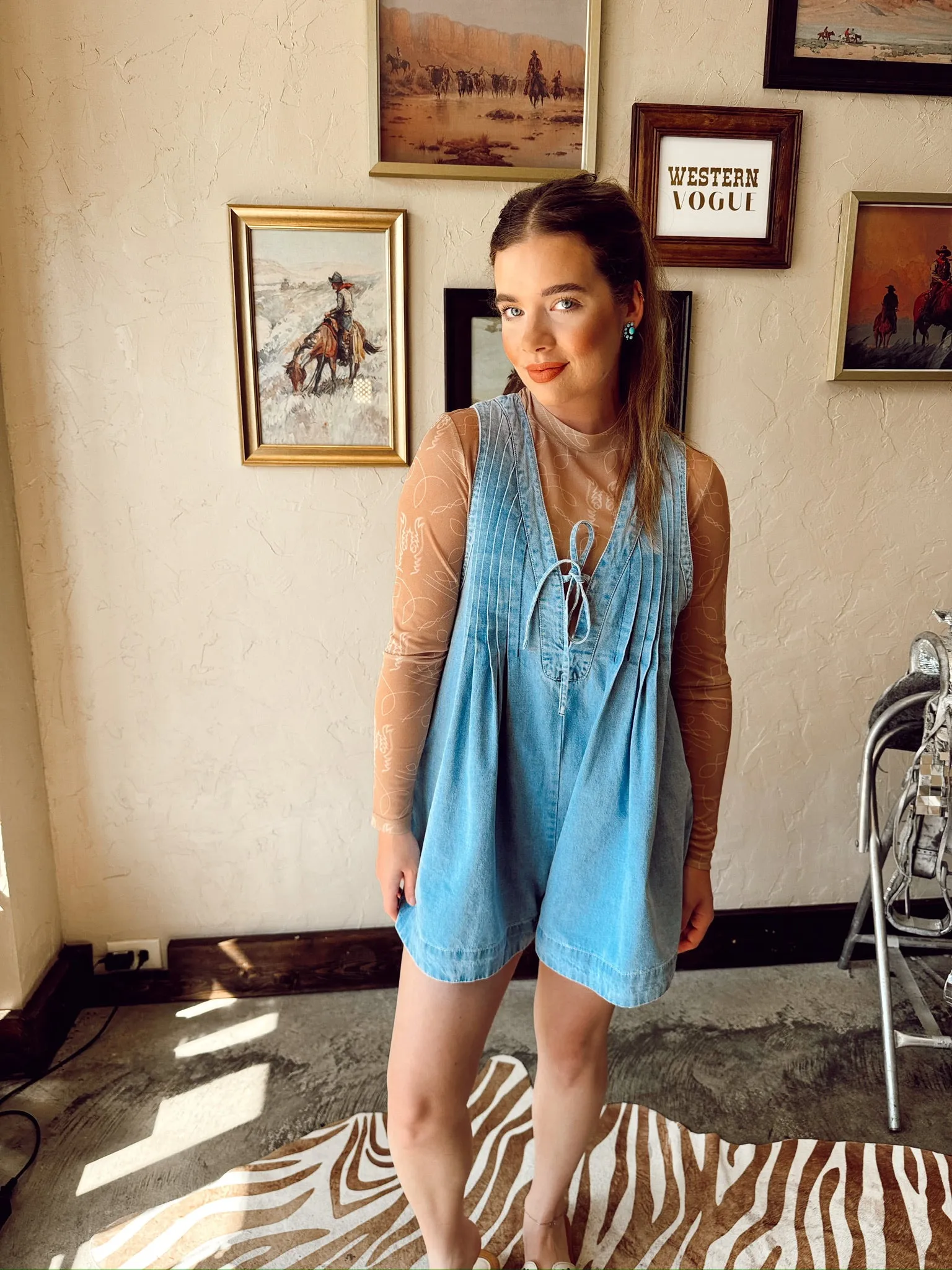 The Driggers Denim Romper in Light Wash