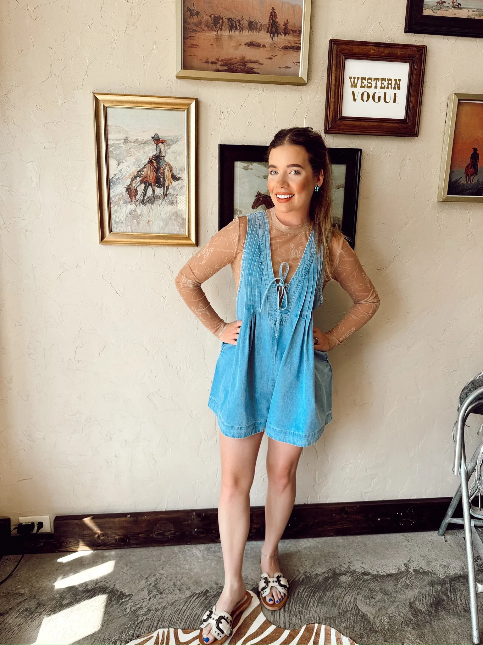 The Driggers Denim Romper in Light Wash