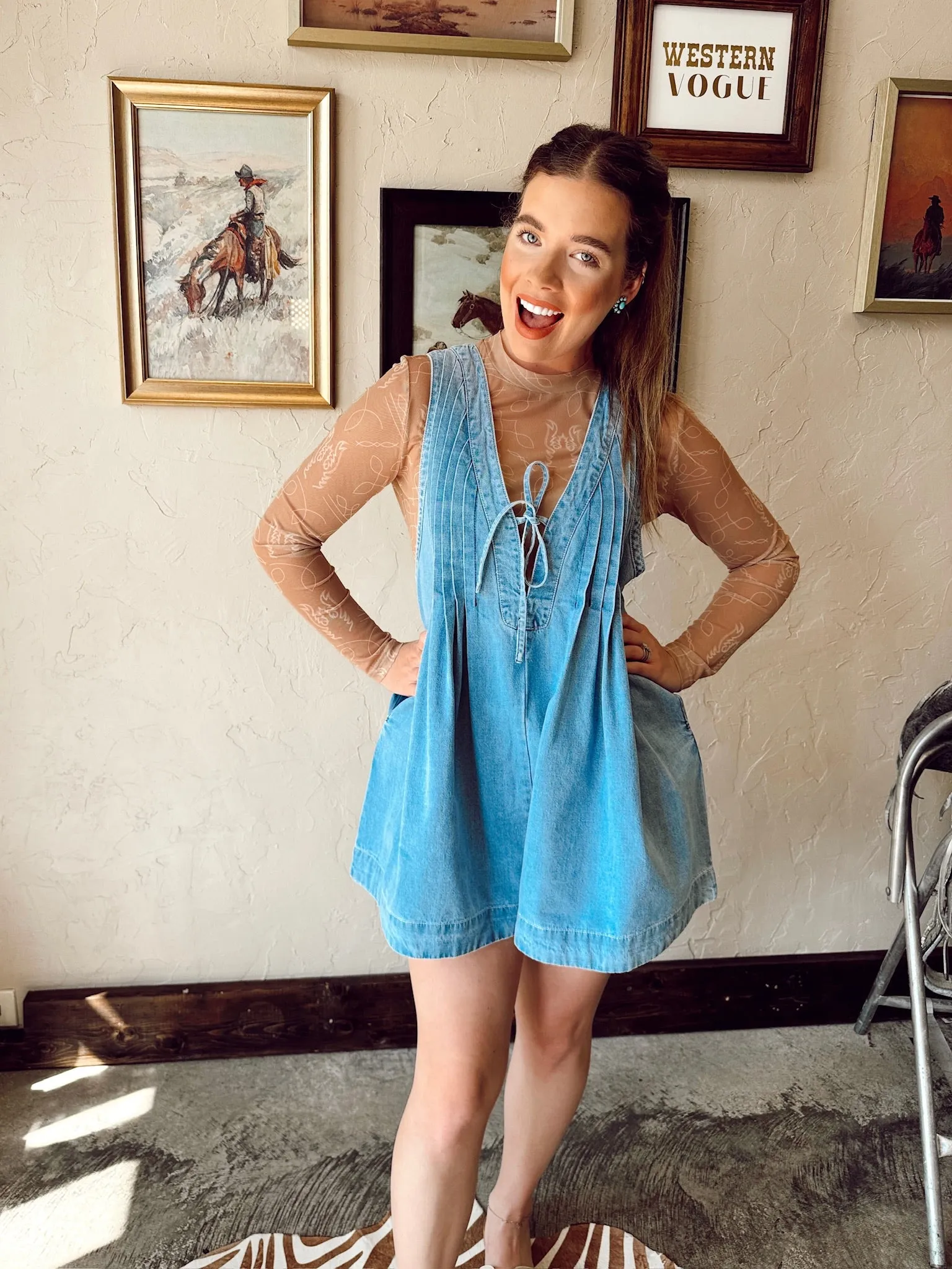 The Driggers Denim Romper in Light Wash