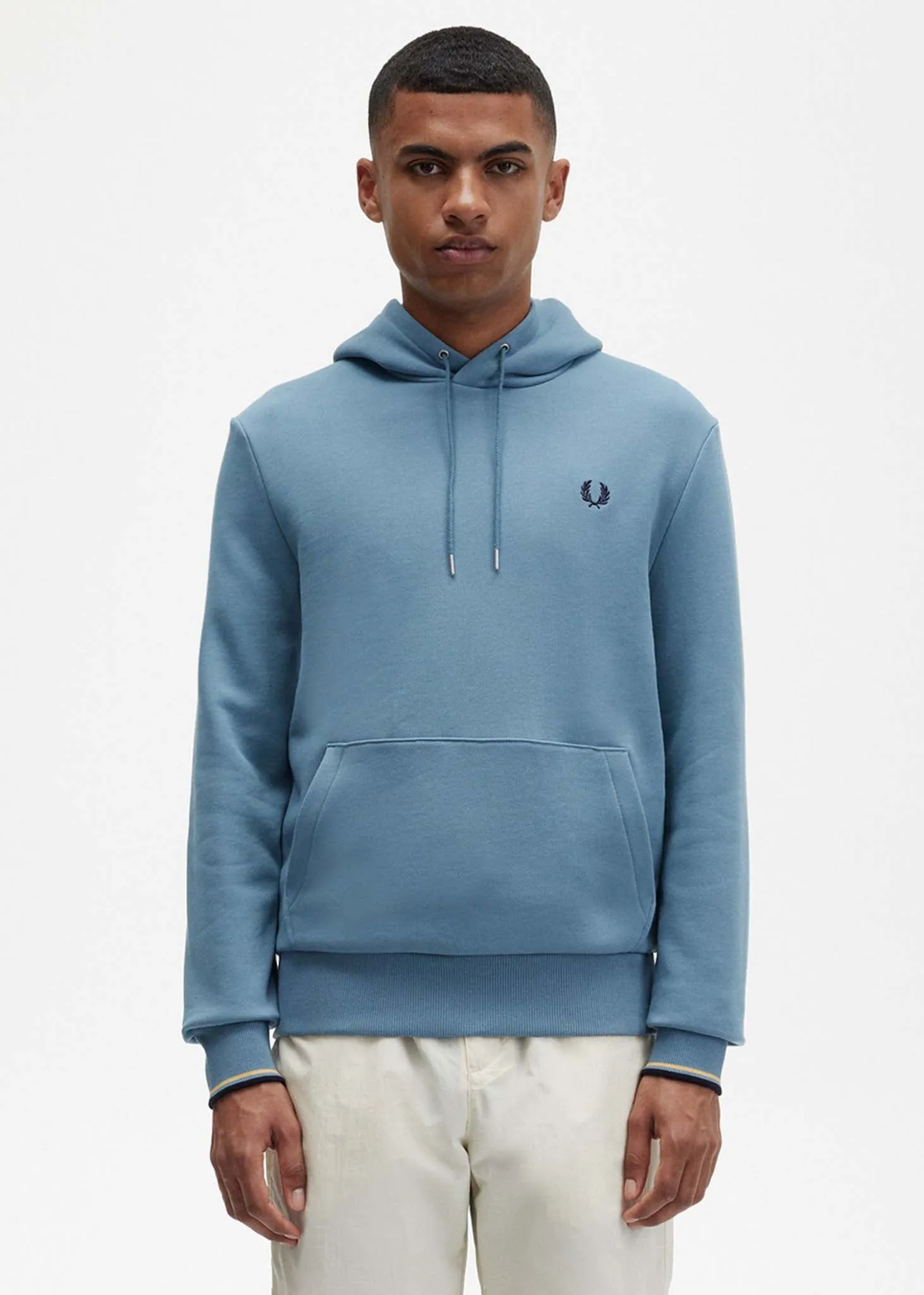 Tipped hooded sweatshirt - ash blue