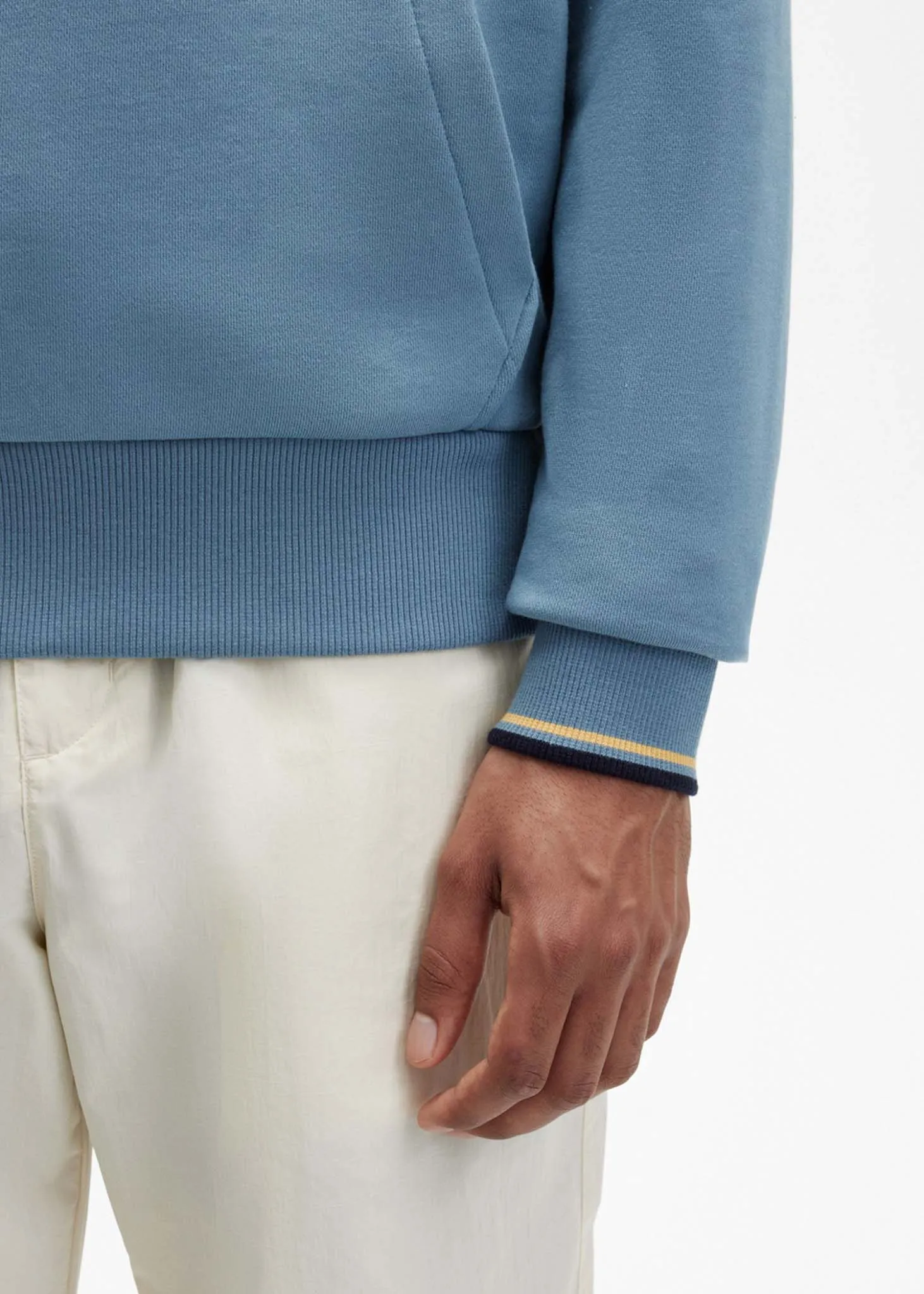 Tipped hooded sweatshirt - ash blue
