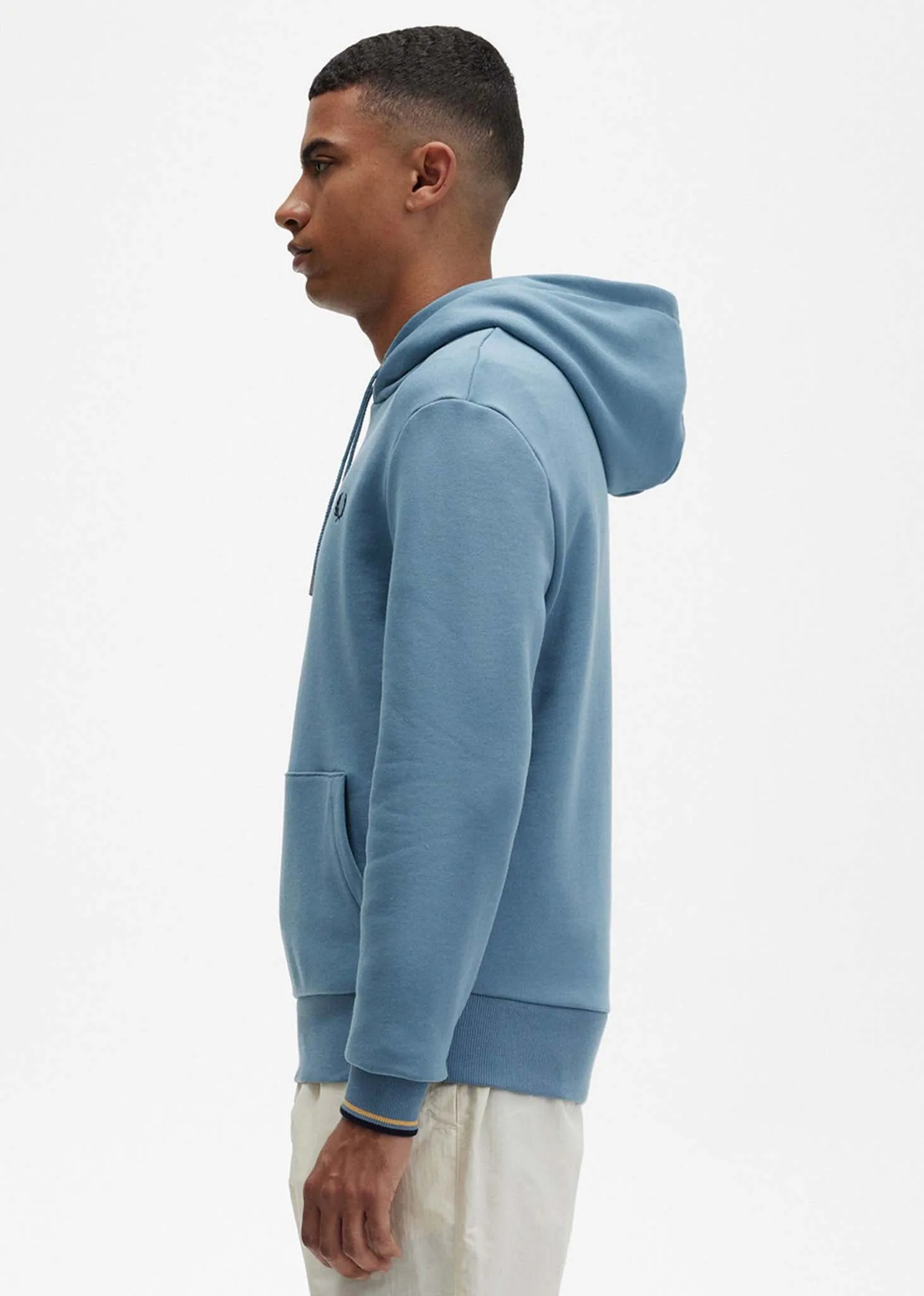 Tipped hooded sweatshirt - ash blue