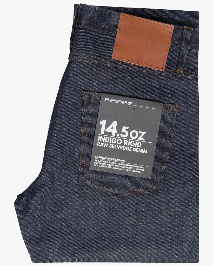 Unbranded UB301 Straight Fit Mens Jeans - 14.5oz Indigo Selvedge