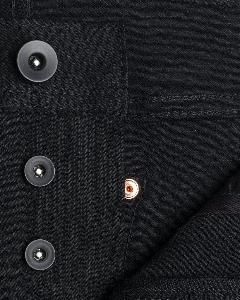 Unbranded UB444 Tight Fit Mens Jeans - 11oz Solid Black Stretch Selvedge