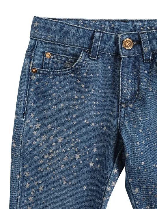 Versace   Glittered cotton denim jeans 