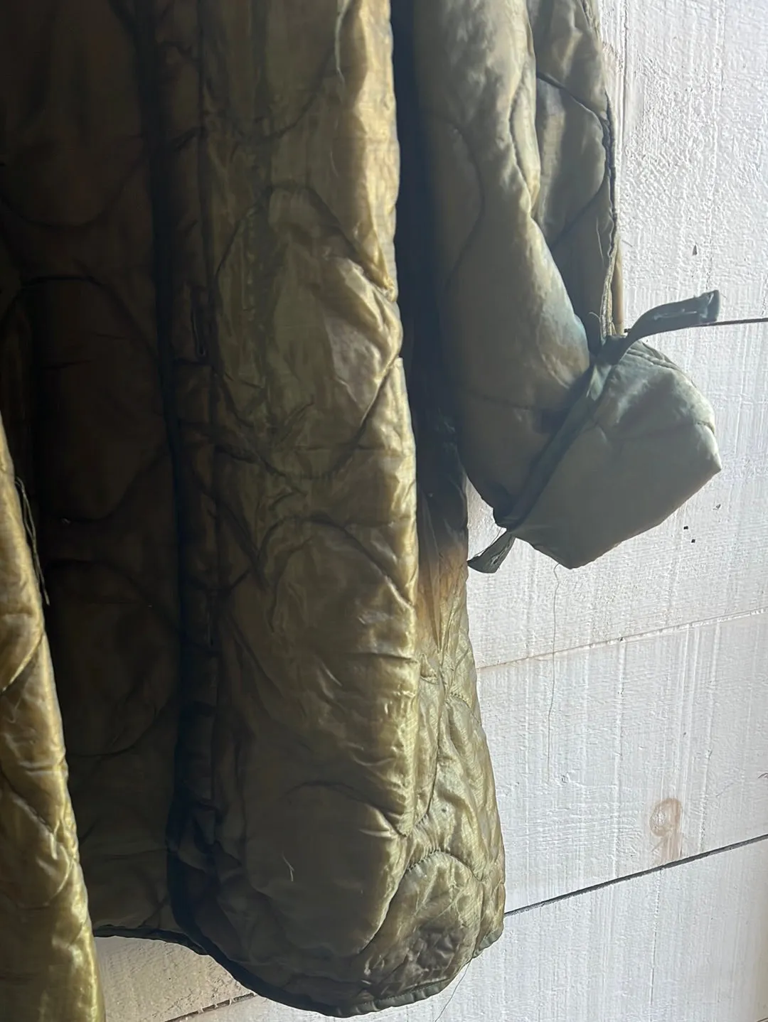 Vintage Army Quilted Liner Long Coat - XS