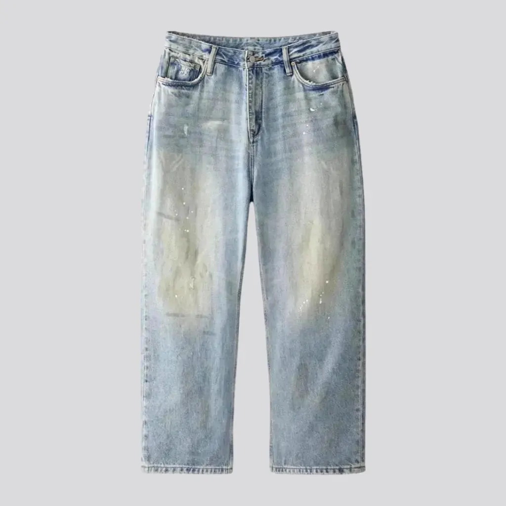 Vintage light wash baggy men's jeans