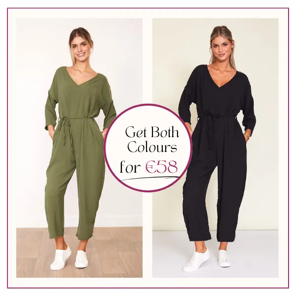 Viv Jumpsuit Khaki & Black for only €58.00