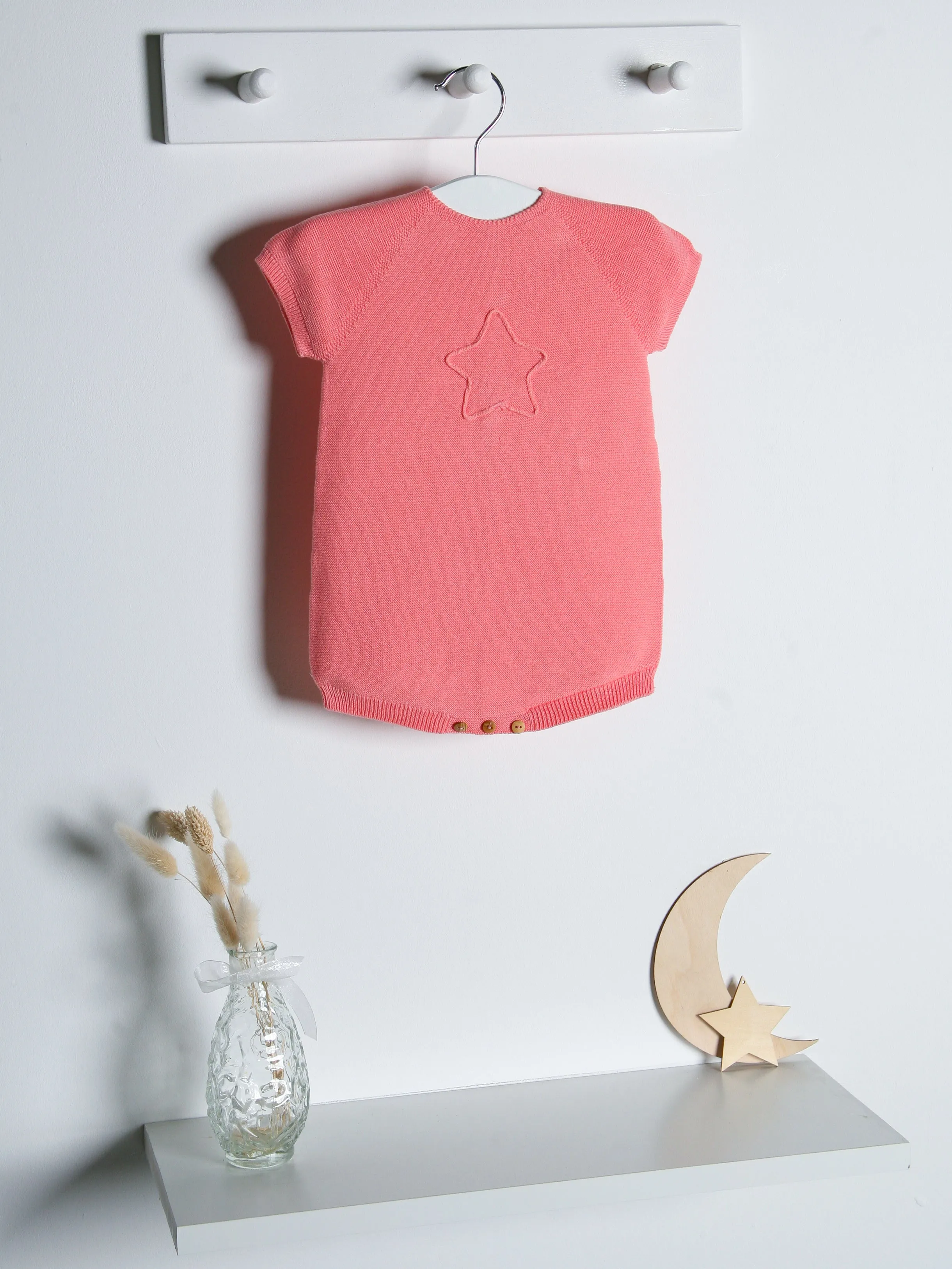 Wedoble Pink Knitted Star Romper