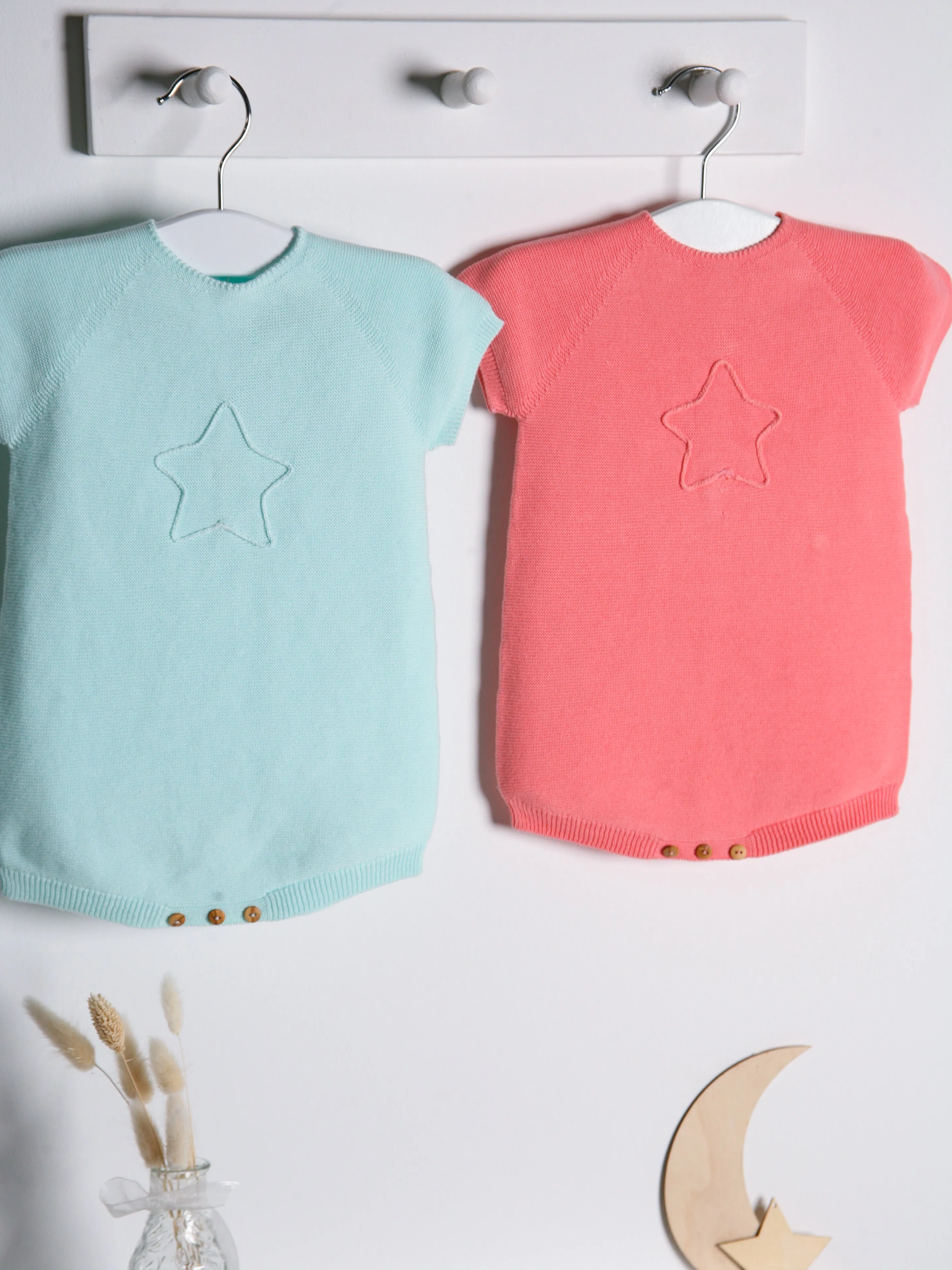 Wedoble Pink Knitted Star Romper