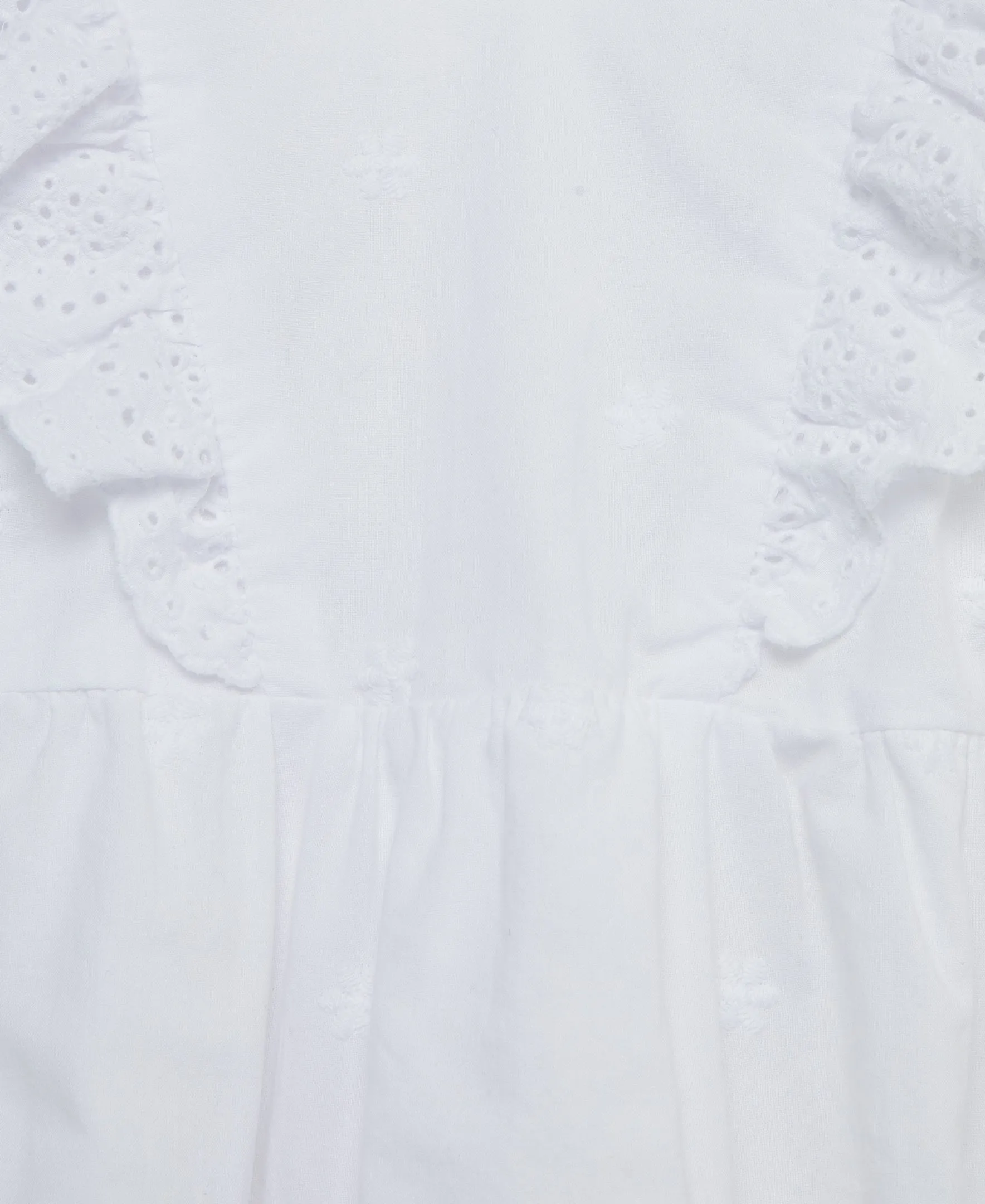 White Eyelet Bubble Romper & Headband Set