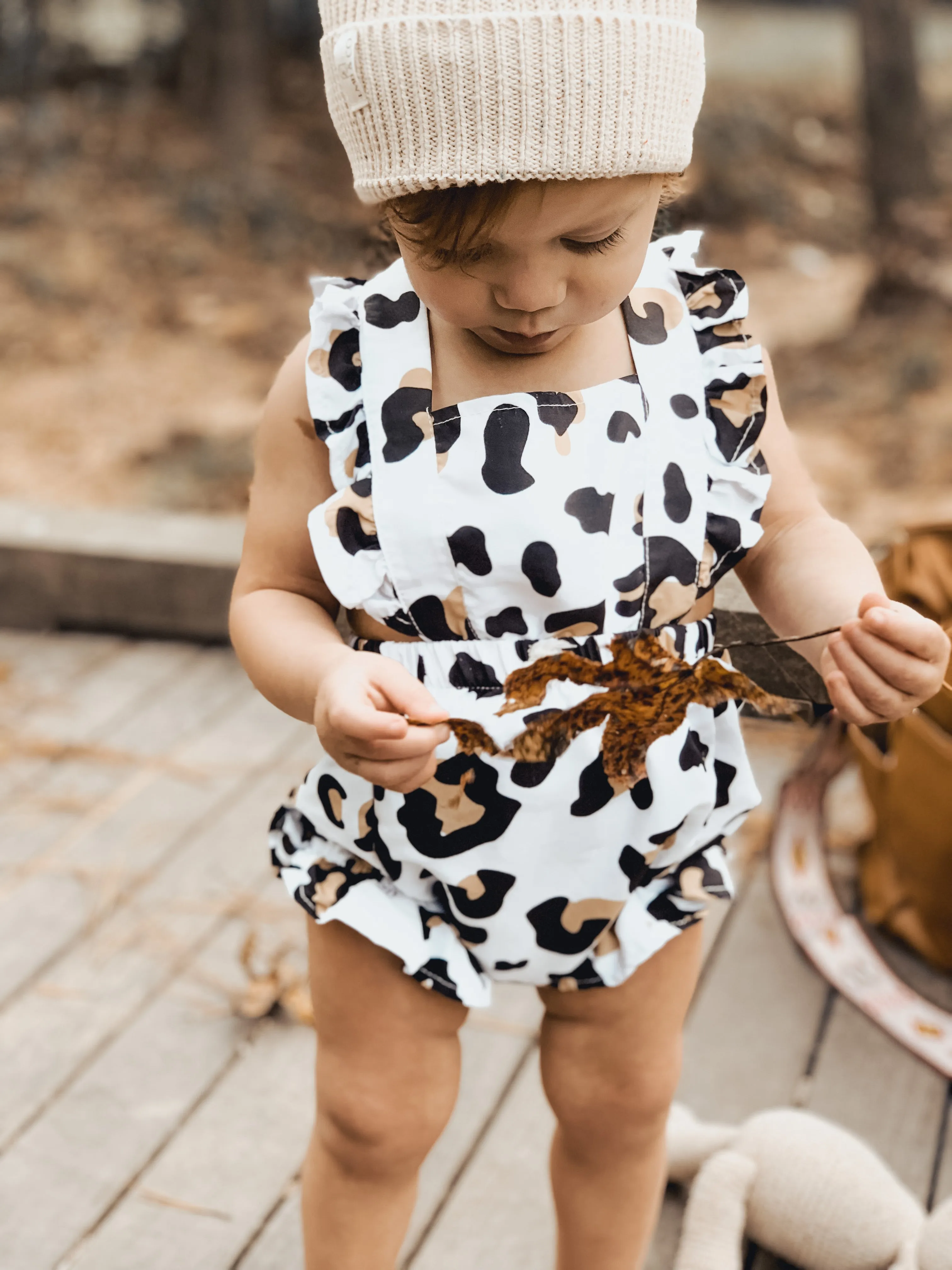 White Leopard Romper