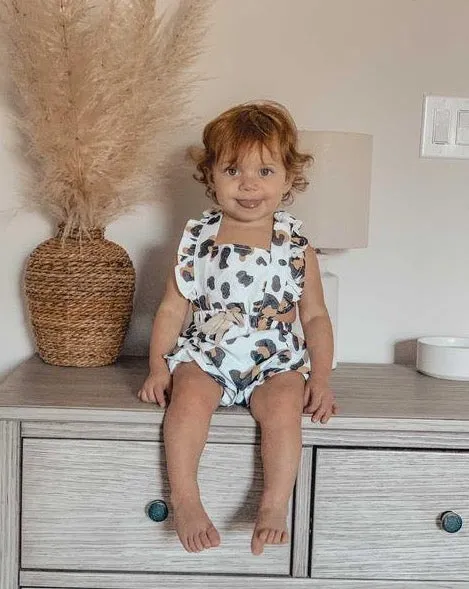 White Leopard Romper