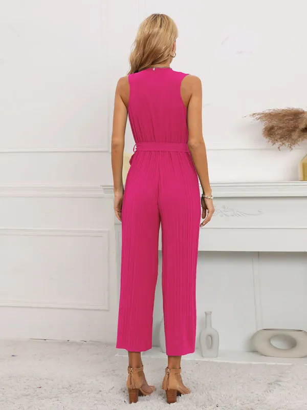 Women's Ruffle Rim Tie Waist Jumpsuit