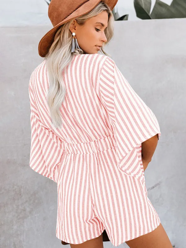 Women's Striped Summer Short Romper