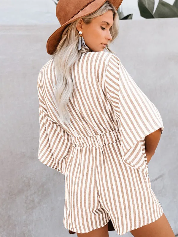 Women's Striped Summer Short Romper