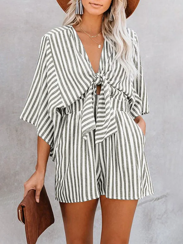 Women's Striped Summer Short Romper