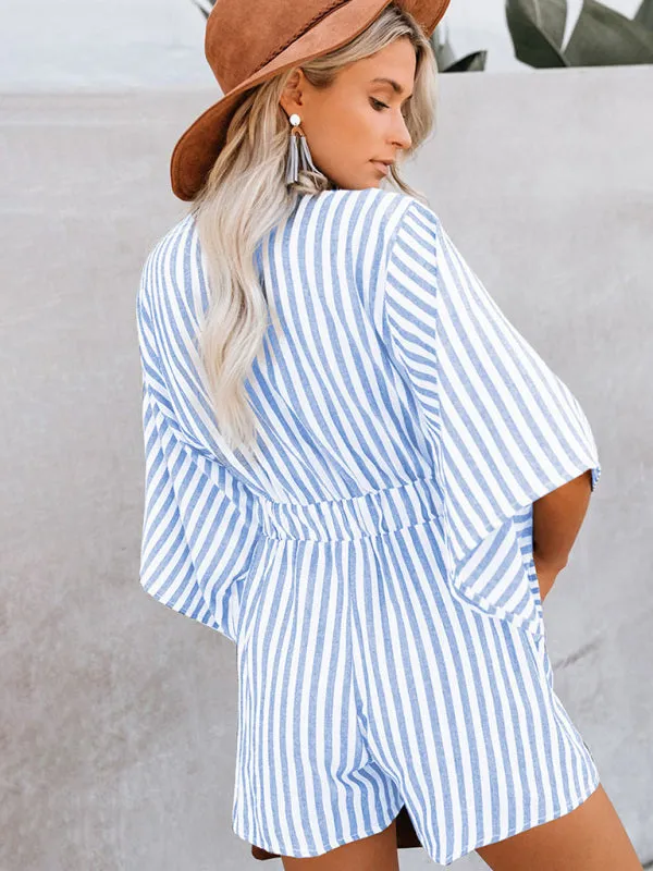 Women's Striped Summer Short Romper