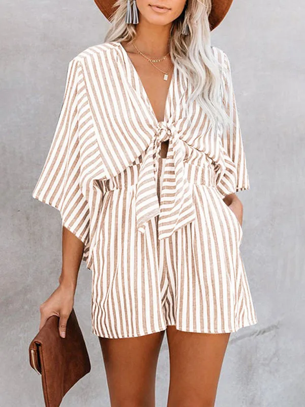 Women's Striped Summer Short Romper