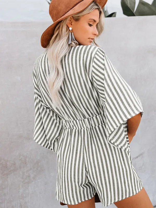 Women's Striped Summer Short Romper