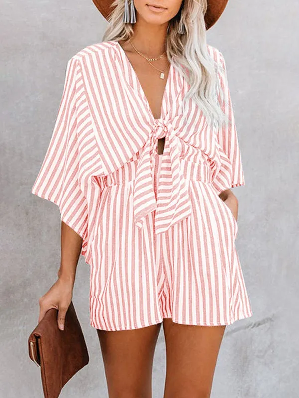 Women's Striped Summer Short Romper