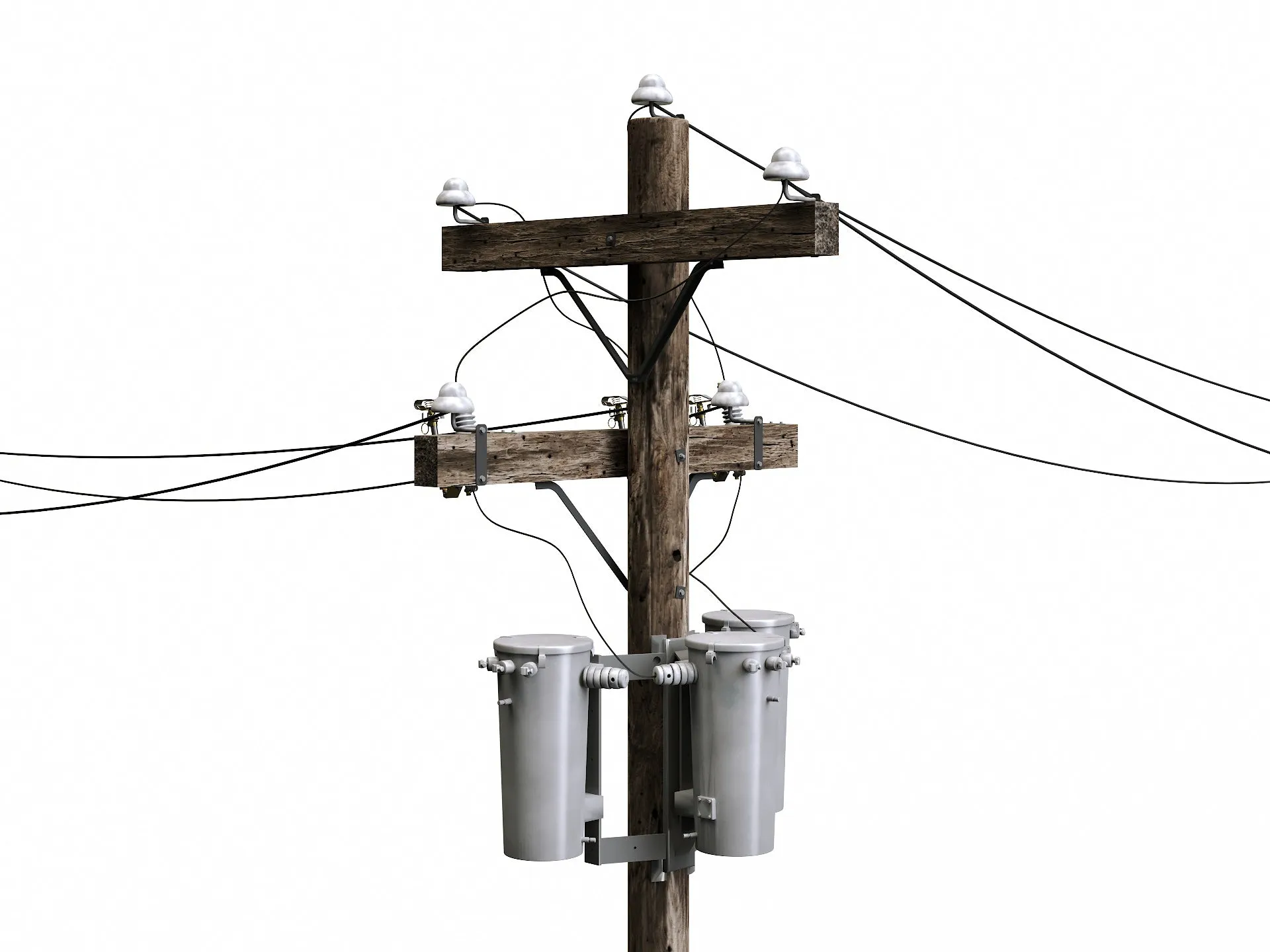 Wooden Electric Poles Set