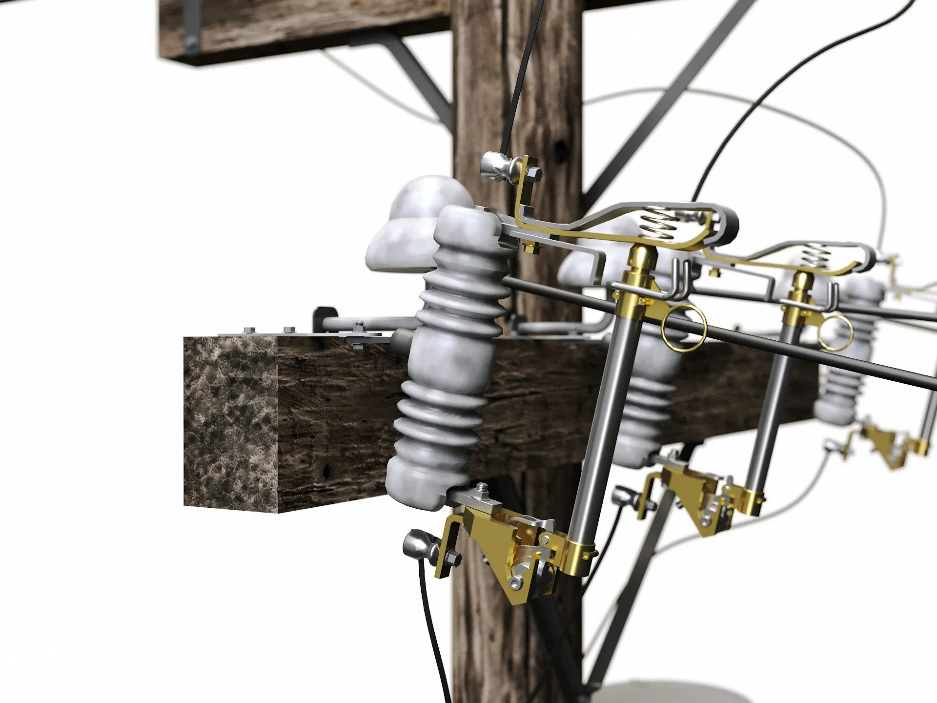 Wooden Electric Poles Set