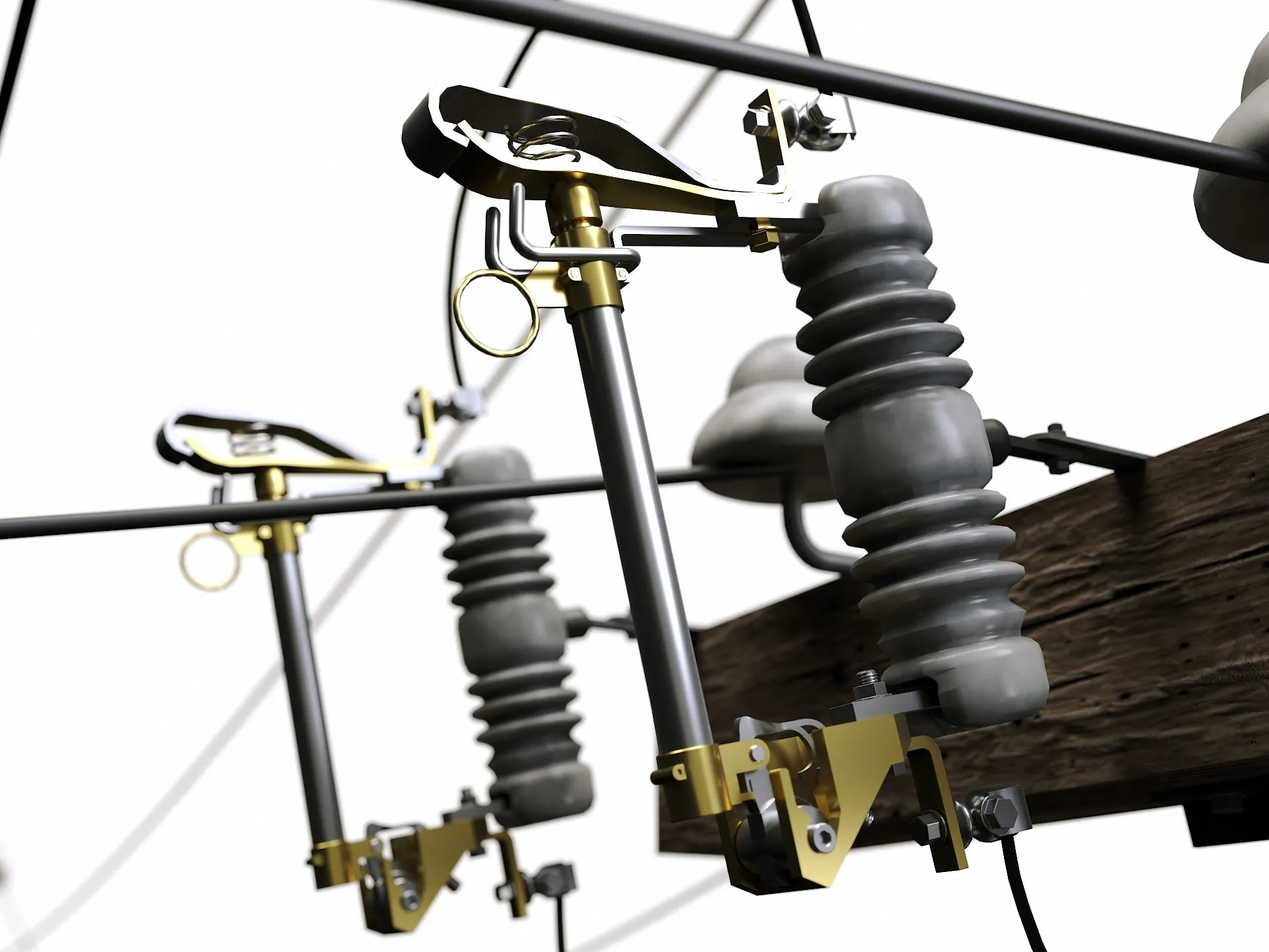 Wooden Electric Poles Set