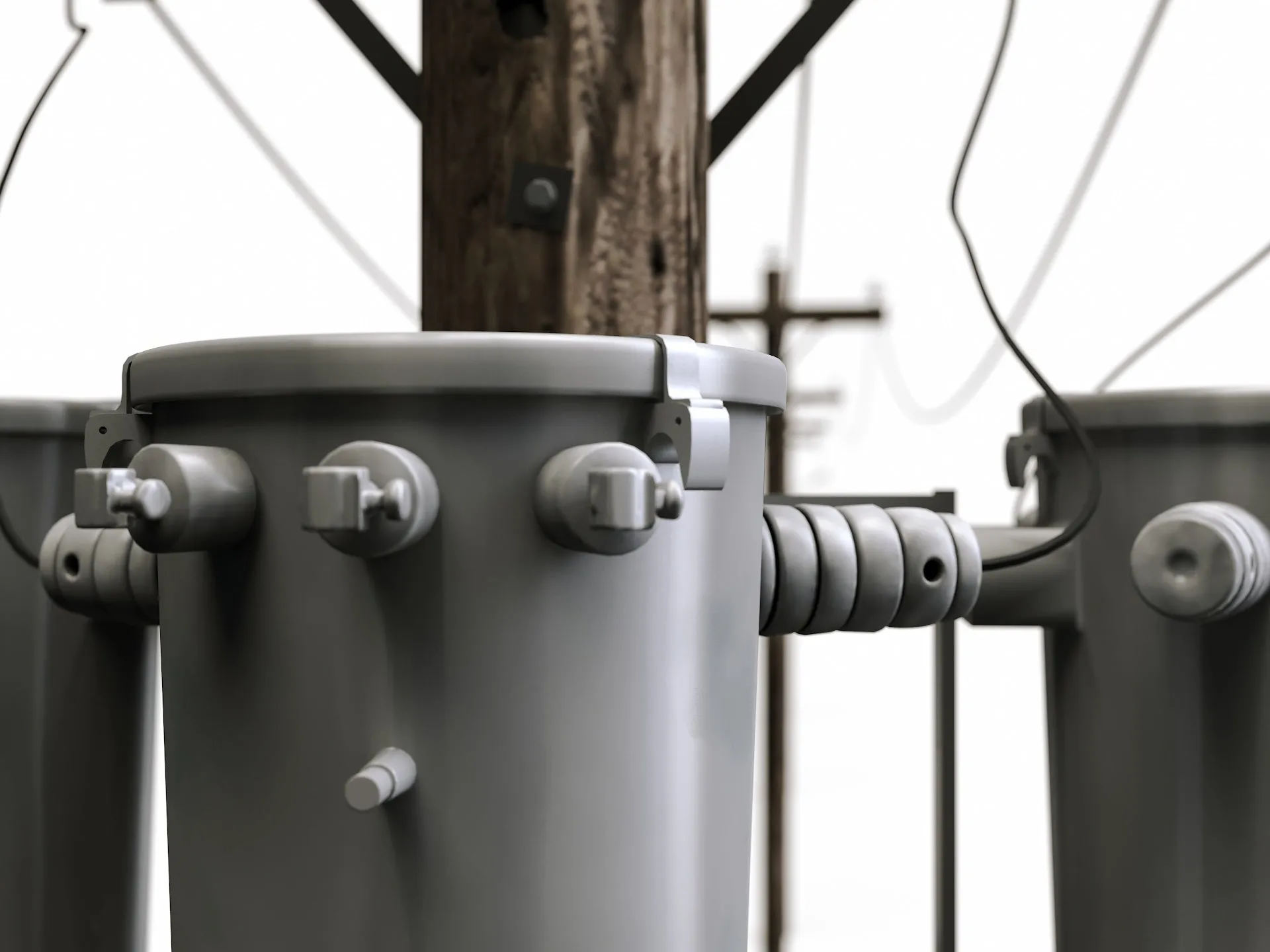 Wooden Electric Poles Set