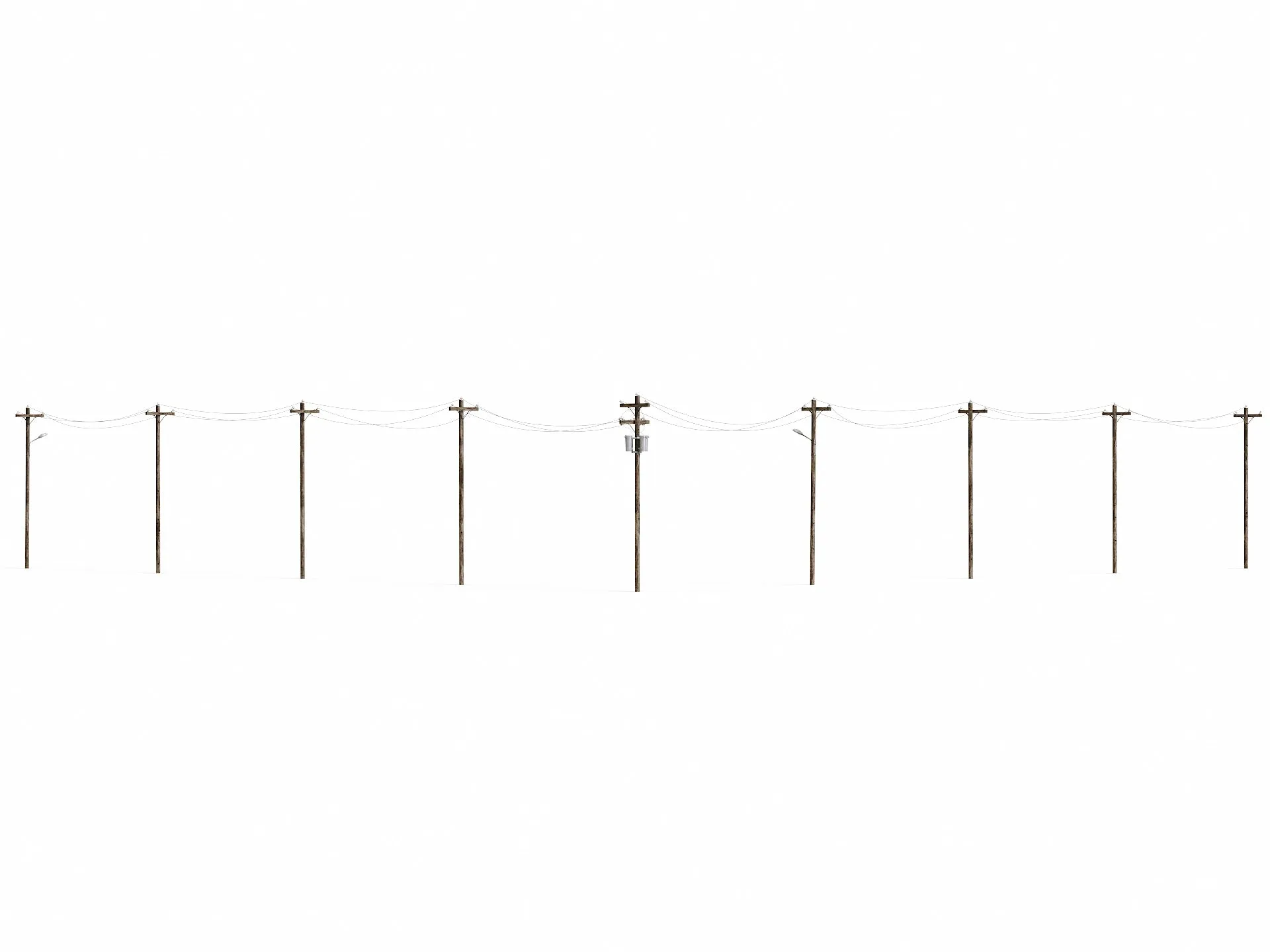 Wooden Electric Poles Set