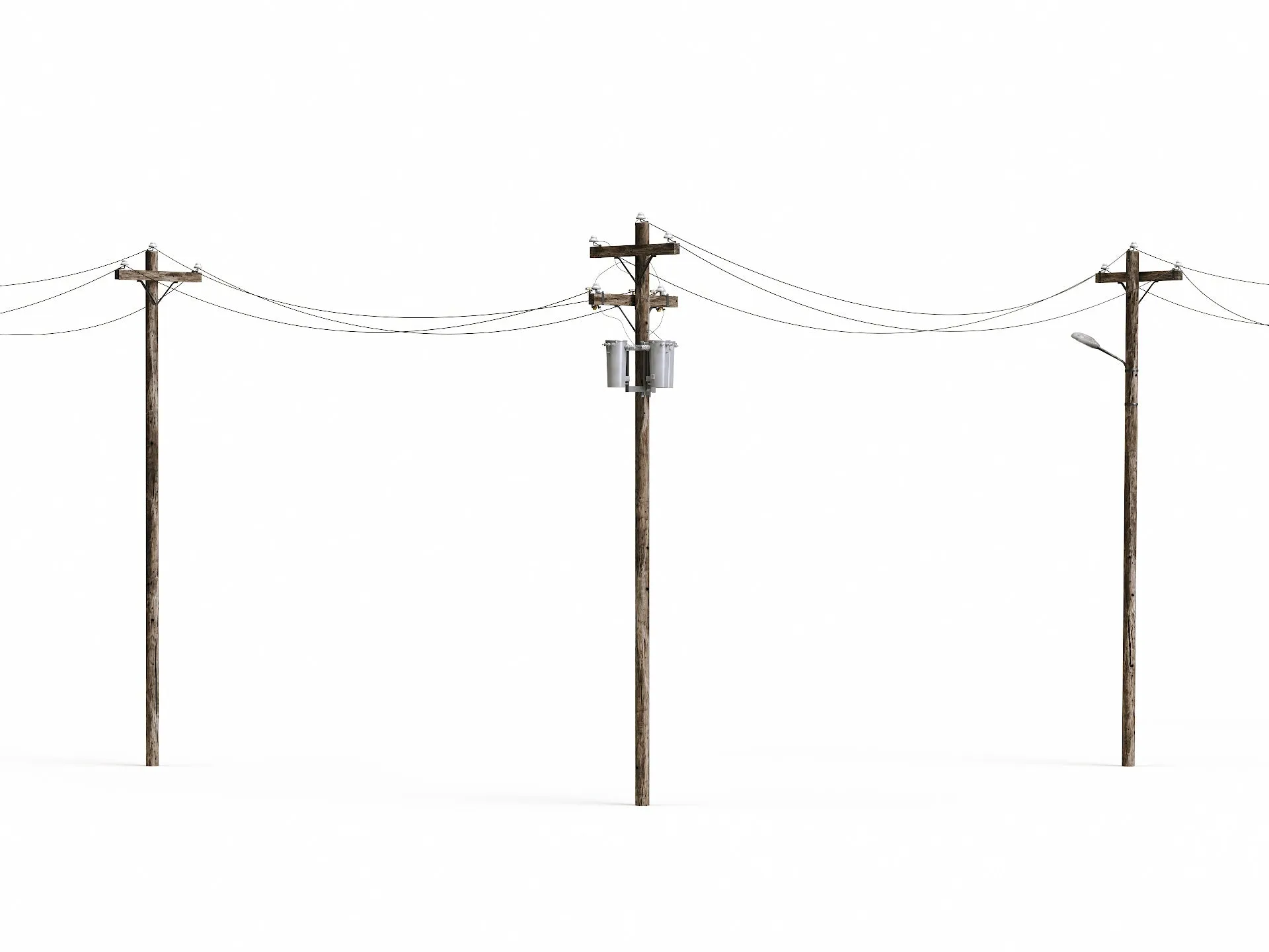 Wooden Electric Poles Set