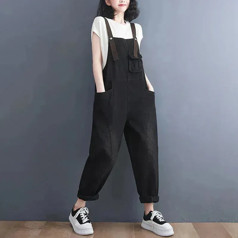 Y2K Women's Denim Jeans Romper suit Street Denim Strap Jumpsuit